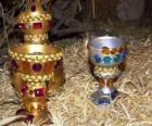 Ofrendas de los Reyes Magos, oro, incienso y mirra, al Niño Jesús