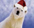 Oso polar con gorro de Papá Noel
