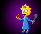 La pequeña Maggie preparada para cantar