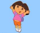 Dora saltando de alegria