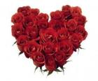 Corazón hecho de rosas rojas