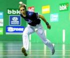 Pelota a mano o pelota vasca - Jugador o pelotari en el golpeo de la pelota