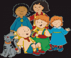 Caillou con sus amigos