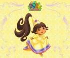 Dora disfraçada de princesa