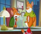 Geronimo Stilton, junto a su primo Trampita y su sobrino Benjamín