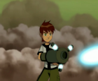 Ben 10 disparando con un cañon
