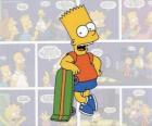 Bart Simpson con su monopatín o skateboard