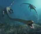 Tanystropheus, tenían la complexión de un lagarto, sin embargo su cuello se sale fuera de lo habitual, por ser más largos que el cuerpo y la cola juntos.