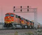 Tren de la compañia, BURLINGTON SANTA FE (BNSF) de los Estados Unidos