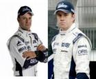 Rubens Barrichello y Nicolas Hülkenberg, pilotos de la escuderia Williams F1