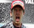 Sebastian Vettel celebra su victoria en Valencia, Gran Premio de Europa (2010)
