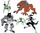 Grupo de cinco de los alienígenas del Omnitrix de Ben 10