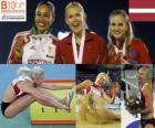 Ineta Radevica campeona de Salto de longitud, Naide Gomes y Olga Kucherenko (2ª y 3era) de los Campeonatos de Europa de atletismo Barcelona 2010