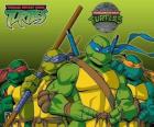 Las cuatro Tortugas Ninja: Leonardo, Michelangelo, Donatello i Raphael. Las Tortugas Ninja o TMNT