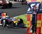Sebastian Vettel celebra su victoria en el Gran Premio de Japon (2010)