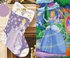 Bota de navidad decorada con el presonaje de Disney Cenicienta