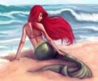 Una preciosa sirena en la orilla