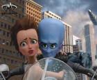 Megamind o Megamente y Roxanne en moto