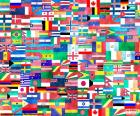 Composición de banderas de paises de todos los continentes