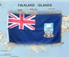 Bandera de las islas Malvinas, territorio británico de ultramar en el océano Atlántico Sur