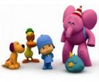 Pocoyó y sus amigos: Pato, Elly, Loula o Lula y Pajaroto o Pajarito dormilón