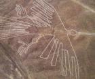 Vista aérea de una de las figuras, una ave, que forma parte de Las líneas de Nazca en el desierto de Nazca, Perú