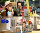 Linda y Tulio, los humanos de la película Rio
