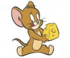 Jerry comiendo un delicioso trozo de queso