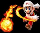 Mario lanzando una bola de fuego