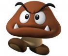 Goomba, enemigos de Mario, una especie de champiñón con pies