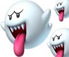 Boo del juego Super Mario Bros. Los Boos son criaturas espectrales con afilados dientes y largas lenguas