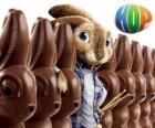 El conejo EB deberá suceder a su padre como Conejo de Pascua. Hop, la película o Hop: Rebelde sin Pascua