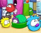 Las mascotas Puffles en el Club Penguin