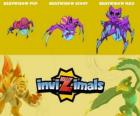 Beatwidow en sus tres fases Beatwidow Pup, Beatwidow Scout y Beatwidow Max, de Invizimals