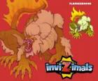 Flamigeroon. Invizimals. Invizimal muy inteligente que puede crear llamas 