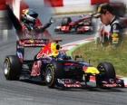 Sebastian Vettel celebra su victoria en el Gran Premio de España (2011)