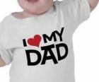 Bebé con una camiseta que dice yo quiero a mi padre