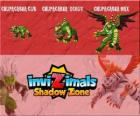 Chupacabra Cub, Chupacabra Scout, Chupacabra Max. Invizimals La Otra Dimensión. Animal legendario, un vampiro que es mitad murciélago, mitad dragón