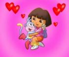 Dora Marquez, la exploradora, con sus mejores amigos, el mono Botas, Mochila y Mapa