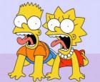 Bart y Lisa gritando