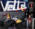 Sebastian Vettel, campeón mundial de F1 2011 con Red Bull Racing, es el bicampeón mundial más joven