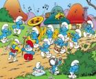 Los Pitufos hacen una banda de música