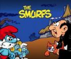 Los Pitufos, frente al malvado brujo Gargamel y su gato Azrael