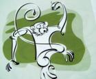 El mono, signo del Mono, el año del Mono en la astrología china. El noveno de los doce animales del ciclo de 12 años del zodíaco chino