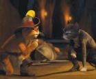 El Gato con Botas hablando con la gata Kitty