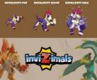 Metalmutt en sus tres fases Metalmutt Pup, Metalmutt Scout y Metalmutt Max, de Invizimals