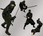 Ninja en varias posiciones