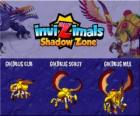 Goldbug Cub, Goldbug Scout, Goldbug Max. Invizimals La otra dimensión. Escarabajo dorado que proviene del antiguo Egipto de los faraones. Invizimal rápido y duro