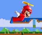 Mario volando con el casco con hélice