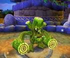 Skylander Stump Smash, la criatura martillo tiene troncos en vez de brazos. Skylanders Vida